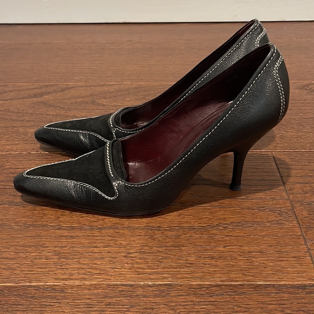 Tod’s Women’s Black Suede and Leather Pumps Size 10.5 - Picture 3 of 7